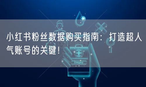 小红书粉丝数据购买指南：打造超人气账号的关键！