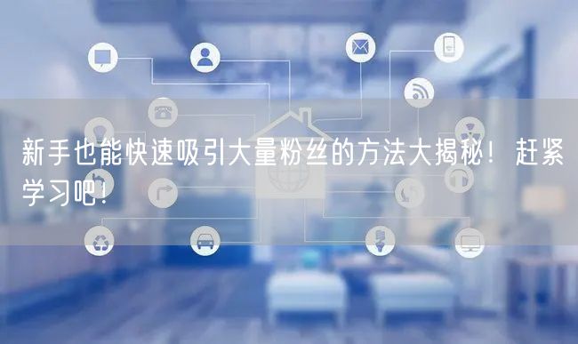 新手也能快速吸引大量粉丝的方法大揭秘！赶紧学习吧！