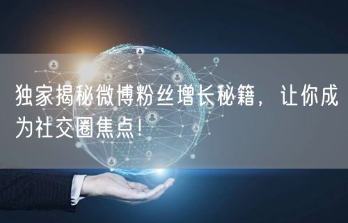 独家揭秘微博粉丝增长秘籍，让你成为社交圈焦点！