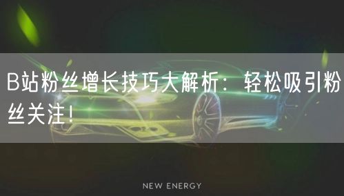 B站粉丝增长技巧大解析：轻松吸引粉丝关注！