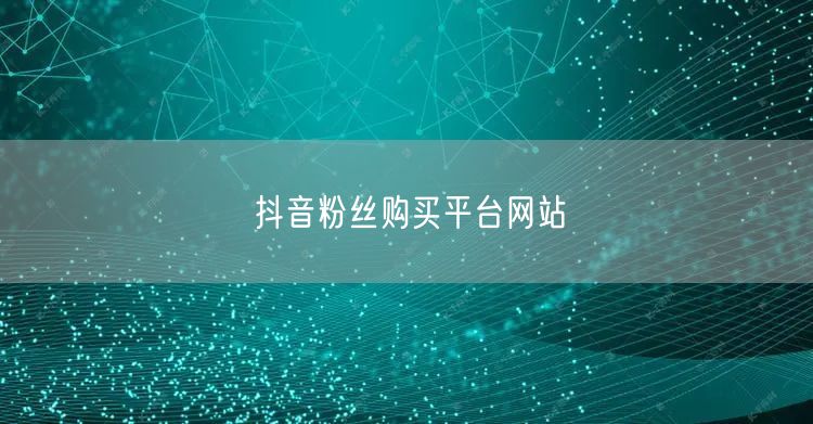 抖音粉丝购买平台网站