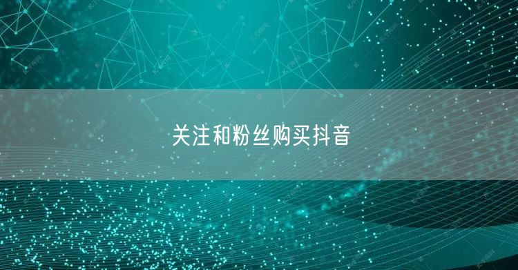 关注和粉丝购买抖音