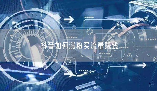 抖音如何涨粉买流量赚钱