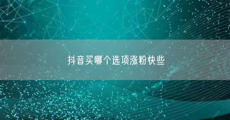 抖音买哪个选项涨粉快些