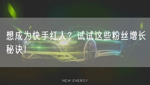 想成为快手红人？试试这些粉丝增长秘诀！