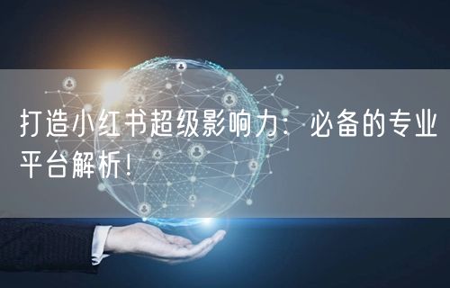 打造小红书超级影响力：必备的专业平台解析！