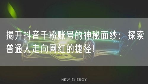 揭开抖音千粉账号的神秘面纱：探索普通人走向网红的捷径！