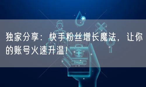 独家分享：快手粉丝增长魔法，让你的账号火速升温！