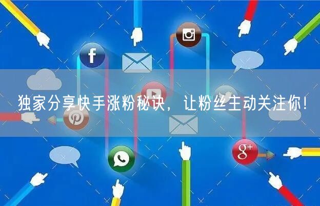 独家分享快手涨粉秘诀，让粉丝主动关注你！