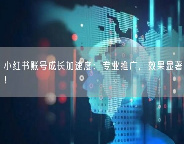 小红书账号成长加速度：专业推广，效果显著！