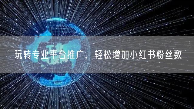 玩转专业平台推广，轻松增加小红书粉丝数