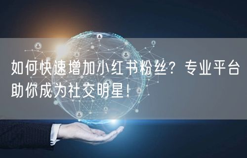 如何快速增加小红书粉丝？专业平台助你成为社交明星！