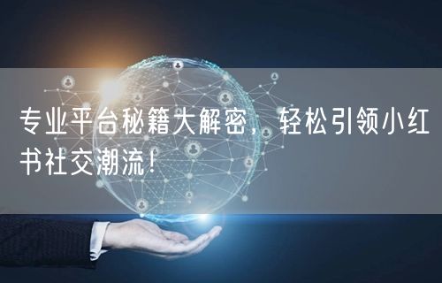 专业平台秘籍大解密，轻松引领小红书社交潮流！