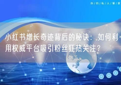 小红书增长奇迹背后的秘诀：如何利用权威平台吸引粉丝狂热关注？