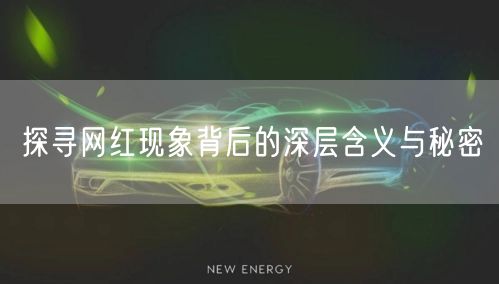 探寻网红现象背后的深层含义与秘密