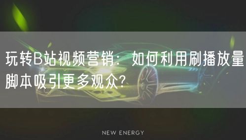 玩转B站视频营销：如何利用刷播放量脚本吸引更多观众?