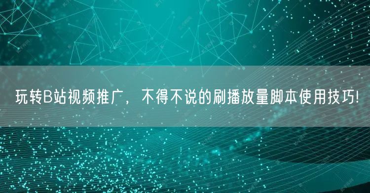 玩转B站视频推广，不得不说的刷播放量脚本使用技巧!
