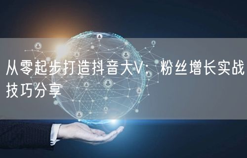 从零起步打造抖音大V：粉丝增长实战技巧分享