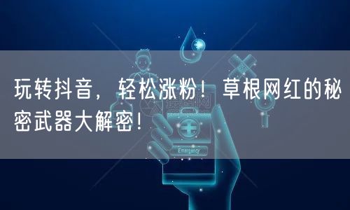 玩转抖音，轻松涨粉！草根网红的秘密武器大解密！