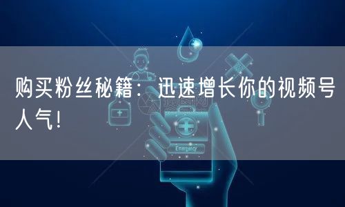 购买粉丝秘籍：迅速增长你的视频号人气！