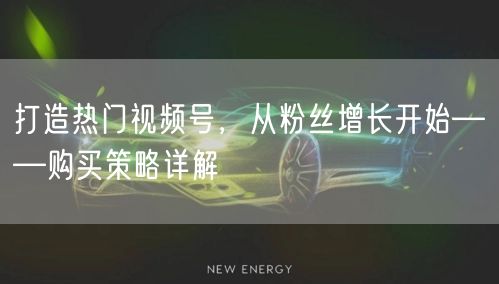 打造热门视频号，从粉丝增长开始——购买策略详解