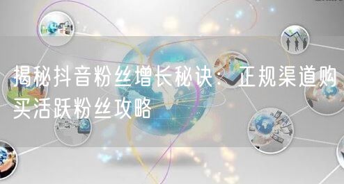 揭秘抖音粉丝增长秘诀：正规渠道购买活跃粉丝攻略