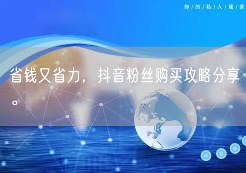 省钱又省力，抖音粉丝购买攻略分享。