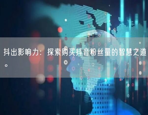 抖出影响力：探索购买抖音粉丝量的智慧之道。