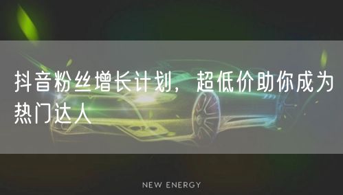 抖音粉丝增长计划，超低价助你成为热门达人